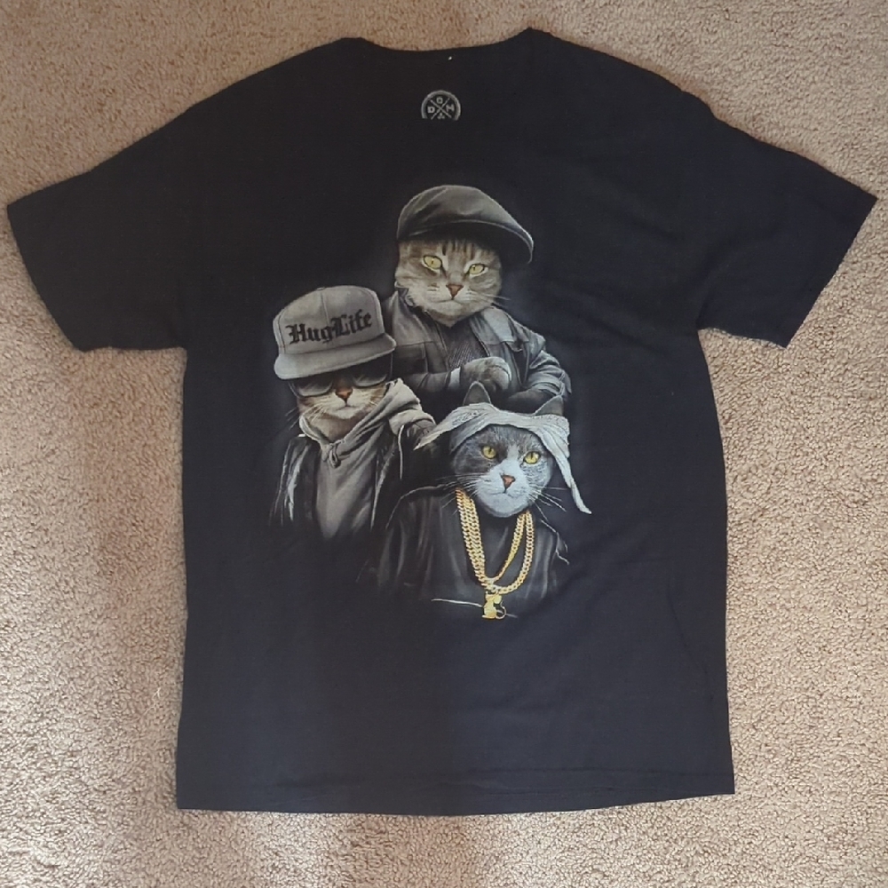"Hug Life" Gangster Cats Graphic T-Shirt